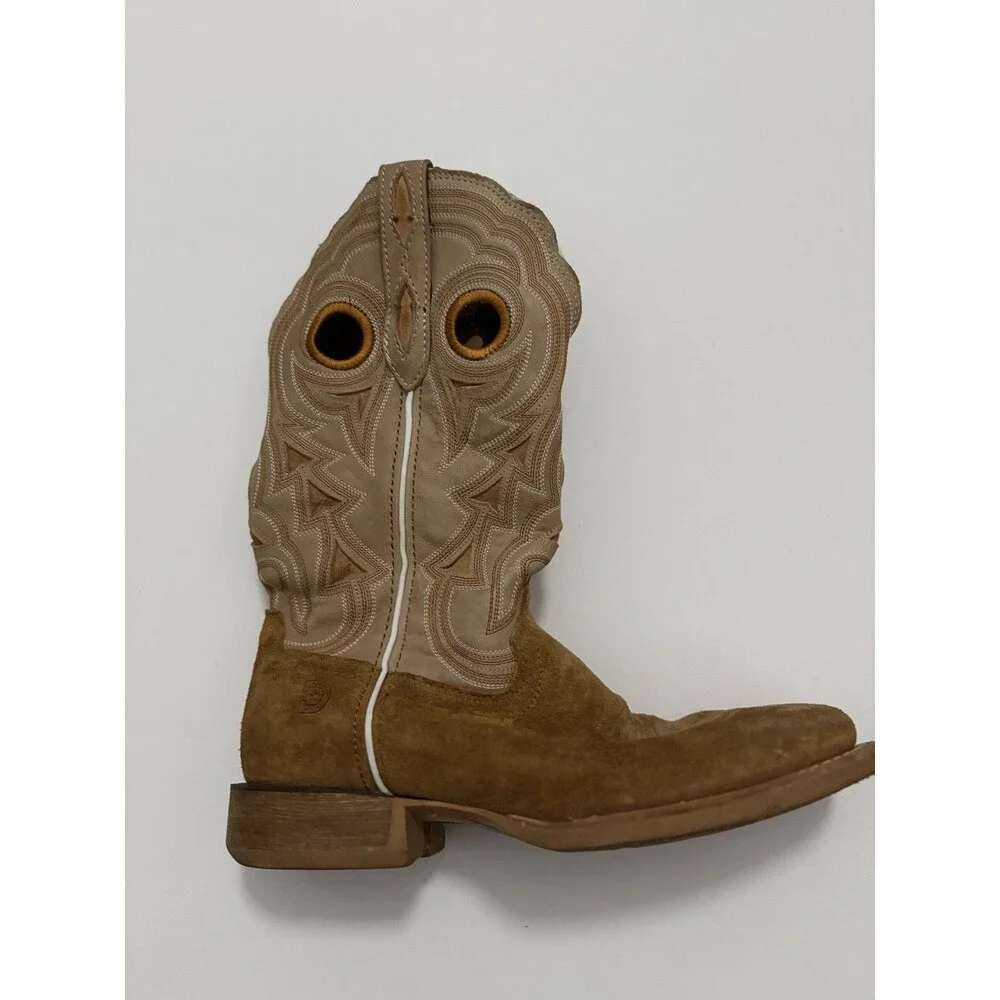Durango Brown Suede Square Toe Women's Cowboy Boots 8